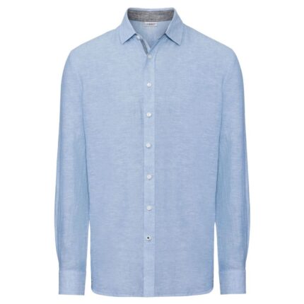 پیراهن آستین بلند مردانه لیورجی مدل Ls2022 رنگ آبی