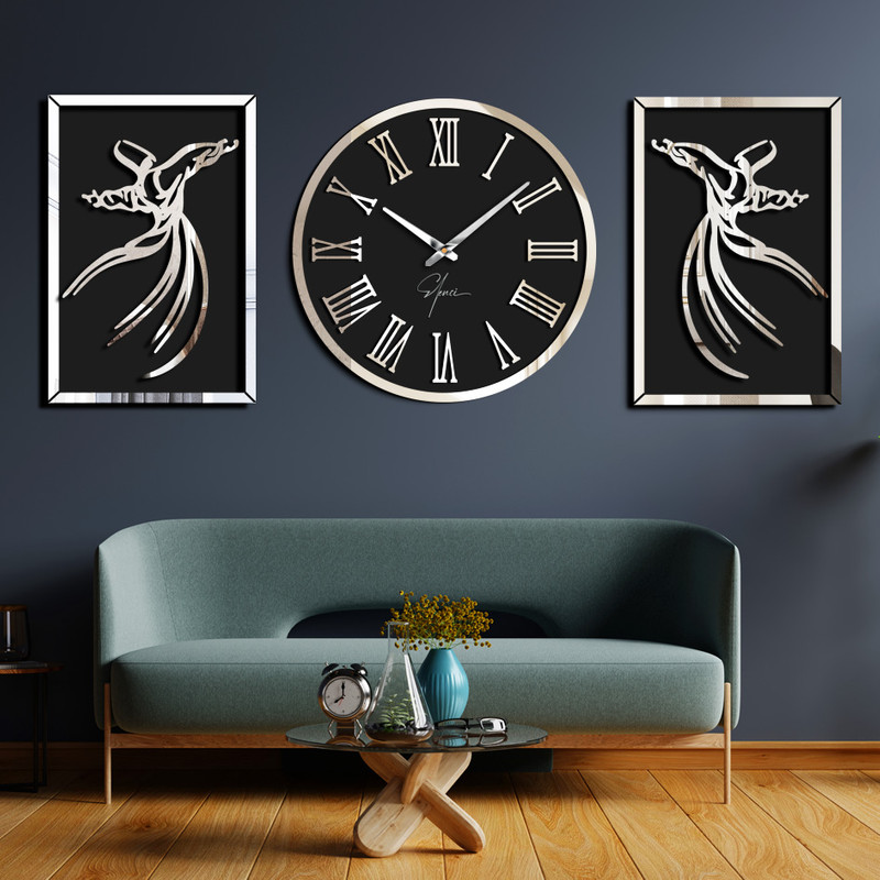 ساعت دیواری اِلِنسی مدل سماع به همراه تابلو