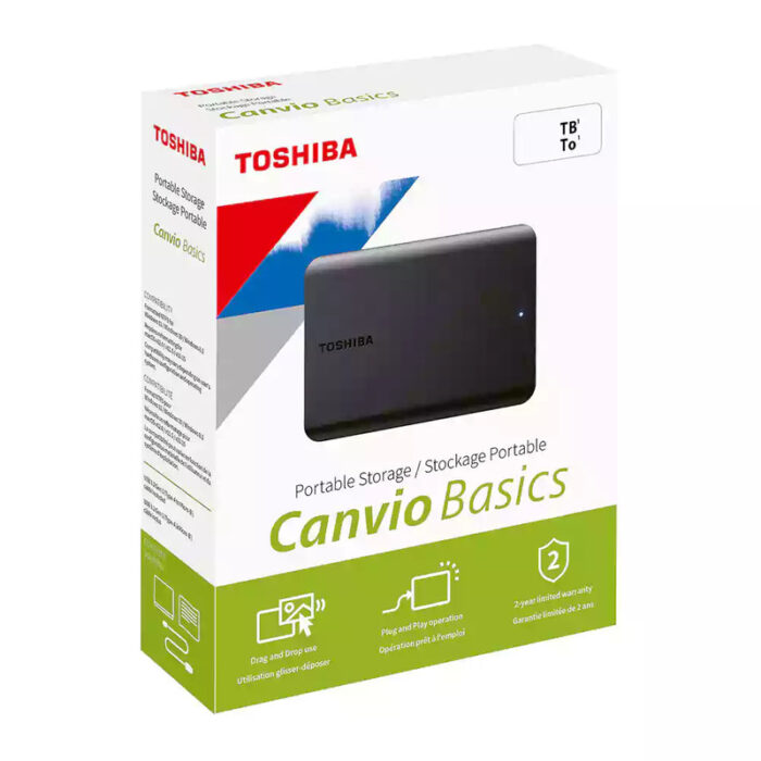 هارد اکسترنال توشیبا مدل Canvio Basics USB3.2 ظرفیت دو ترابایت