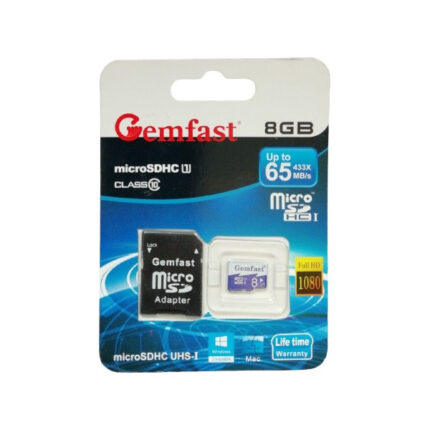 کارت حافظه microSD جم فست مدل HC کلاس 10 استاندارد SDA2.0-3.0 سرعت 65MBps ظرفیت 8 گیگابایت به همراه آداپتور SD