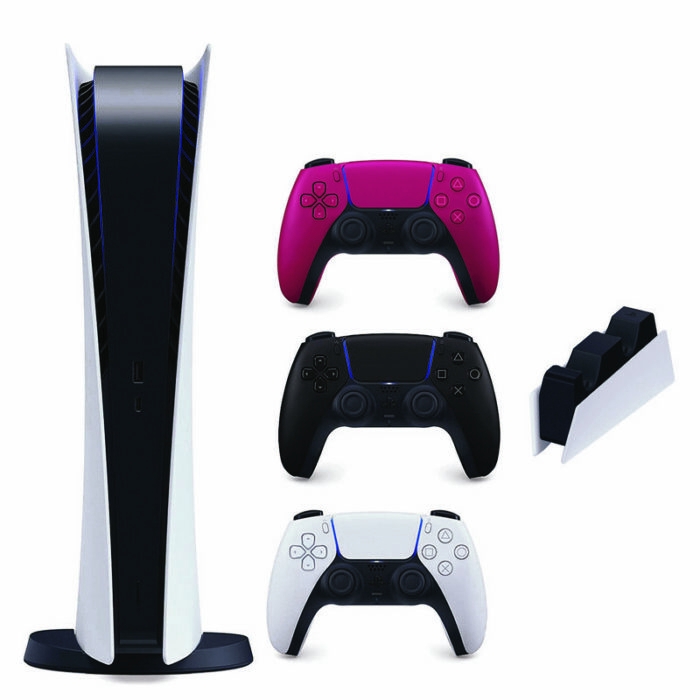 مجموعه کنسول بازی سونی مدل PlayStation 5 Digital ظرفیت 825 گیگابایت به همراه دو دسته اضافه و پایه شارژر
