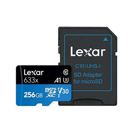 کارت حافظه microSDXC لکسار مدل 633X کلاس 10 استاندارد UHS-I سرعت 95MBps ظرفیت 256 گیگابایت به همراه آداپتور SD