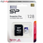 کارت حافظه microSDXC سیلیکون پاور مدل Superior Pro کلاس 10 استاندارد UHS-I U3 سرعت 100MBps ظرفیت 128 گیگابایت به همراه آداپتور SD