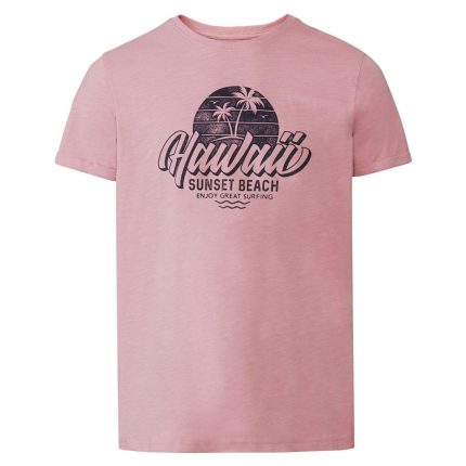 تی شرت آستین کوتاه مردانه لیورجی مدل هاوایی کد SSLUX2022 رنگ صورتی