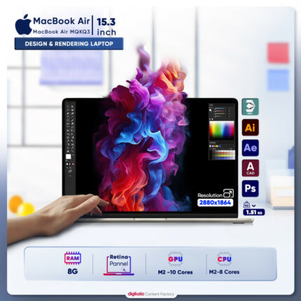 لپ تاپ 15.3 اینچی اپل مدل MacBook Air MQKQ3 2023-M2 8GB 512SSD