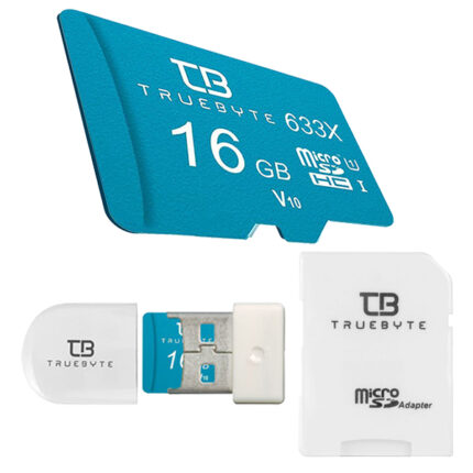 کارت حافظه MicroSDHC تروبایت مدل V10 کلاس 10 استاندارد UHS-I U1 سرعت 95MBPS ظرفیت 16 گیگابایت به همراه آداپتور SD و کارت‌خوان