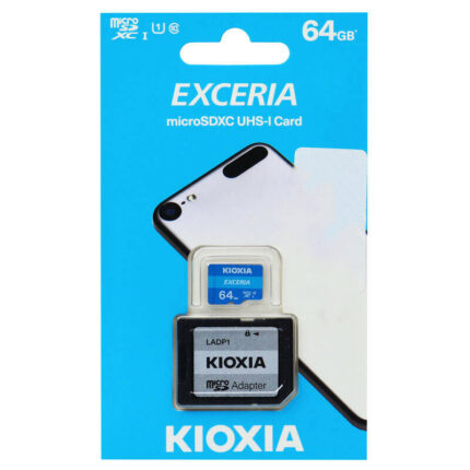 کارت حافظه‌ microSDHC کیوکسیا مدل Exceria کلاس 10 استاندارد UHS-I U1 سرعت 100MBps ظرفیت 64 گیگابایت به همراه آداپتور SD