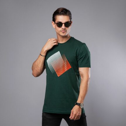 تی شرت آستین کوتاه مردانه باینت مدل 537-3 رنگ سبز
