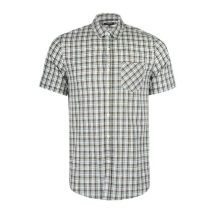 پیراهن آستین کوتاه مردانه جوتی جینز مدل چهارخانه کد 303017 رنگ سبز
