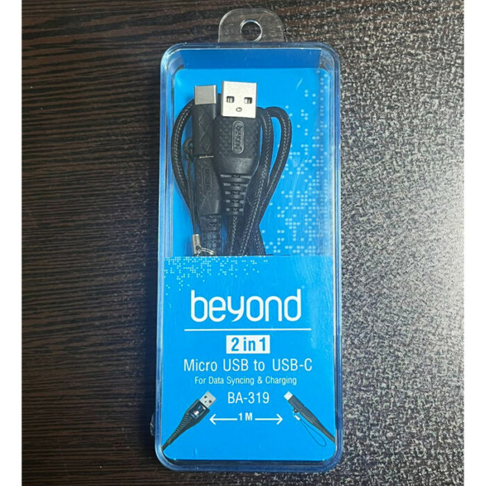 کابل تبدیل USB به MicroUSB / USB-C بیاند مدل BA-319 طول 1متر