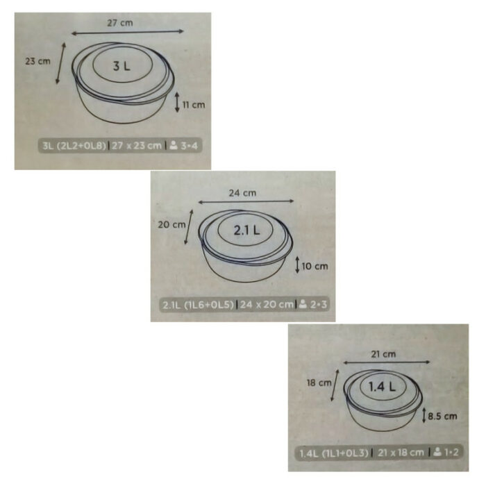ظرف پخت پیرکس مدل قابلمه ای مجموعه 3 عددی
