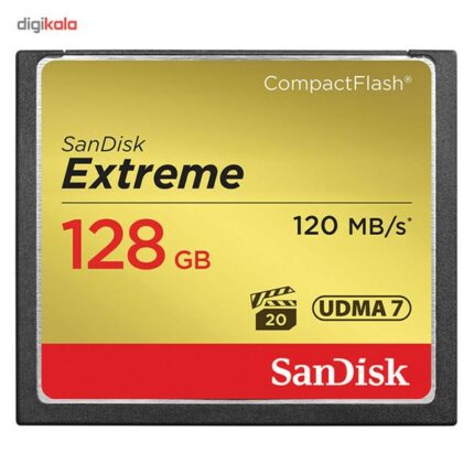 کارت حافظه CompactFlash سن دیسک مدل Extreme سرعت 800X 120MBps ظرفیت 128 گیگابایت