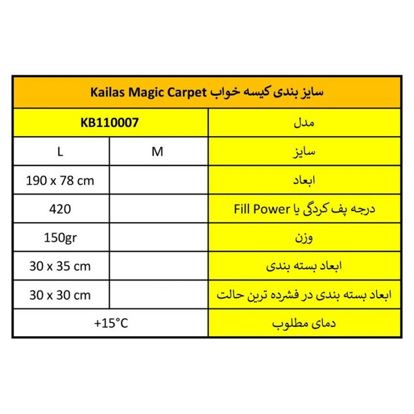 کیسه خواب کایلاس مدل MAGIC CARPET KB110007